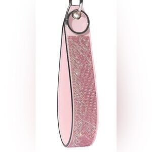 Victoria's Secret VS Bling Rhinestone Wristlet Strap Keychain Pink Script Logo